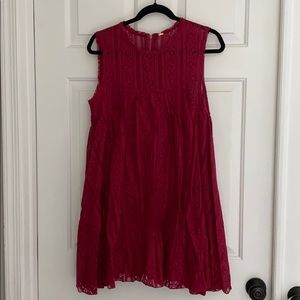 Free people red lace swing dress size M NWT